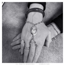 Passa Mano holy Sara Camargue ring bracelet Steel Silver  IM#26289