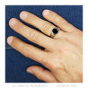 Signet Ring Small Cabochon Black Enamel 316L Steel bobijoo