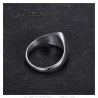 Anello con sigillo cabochon ovale in onice 9*6mm Acciaio inossidabile argento IM#26307