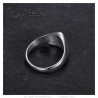 Oval Onyx cabochon signet ring 9*6mm Silver stainless steel IM#26307