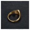 Anello con sigillo cabochon ovale in onice 9*6mm in acciaio inossidabile dorato IM#26314