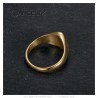 Oval Onyx cabochon signet ring 9*6mm Gold stainless steel IM#26314