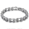 Motorcycle chain bracelet Silver stainless steel 22cm 9mm IM#26319