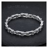 Bracciale a catena per moto Argento acciaio inossidabile 22 cm 9 mm IM#26320