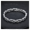 Motorcycle chain bracelet Silver stainless steel 22cm 9mm IM#26320