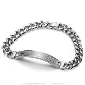 Freemason Curb Pavé Bracelet 21cm 8mm Stainless Steel IM#26329