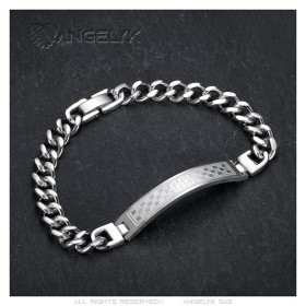 Bracciale barbazzale massone pavé 21 cm 8 mm in acciaio inossidabile IM#26330