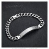 Bracelet franc-maçon Gourmette Pavé 21cm 8mm Acier inoxydable  IM#26330