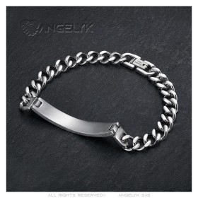 Bracciale barbazzale massone pavé 21 cm 8 mm in acciaio inossidabile IM#26331