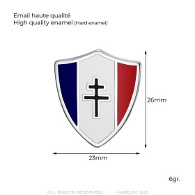 Pin's Patriotic France Shield Cross of Lorraine IM#26343