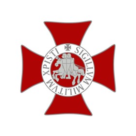 Spilla da bavero con croce templare Sigillum Militum Xpisti IM#26355