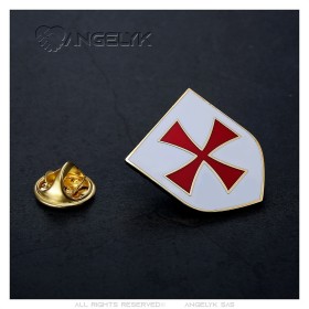 Set of 4 Templar pins with Coats of Arms, Seal, Maltese Cross IM#26363