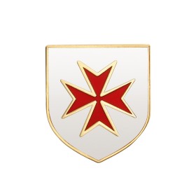 Spilla da bavero Stemma Templare Croce di Malta Rossa IM#26374