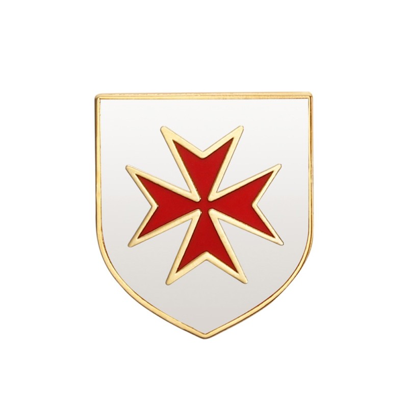 Anstecknadel Templer Wappen Malteserkreuz Rot IM#26374