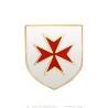 Pin de solapa del escudo de armas templario Cruz de Malta Roja IM#26375