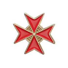 Red Templar Maltese Cross lapel pin IM#26380