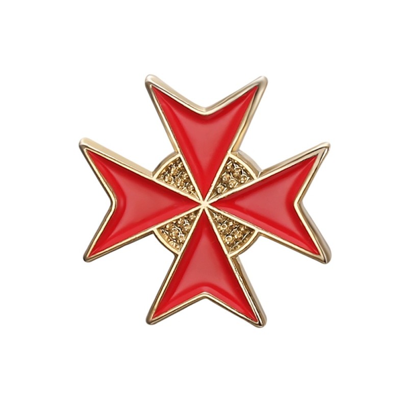 Red Templar Maltese Cross lapel pin IM#26380