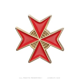 Red Templar Maltese Cross lapel pin IM#26381