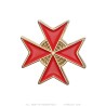 Spilla da bavero Croce Templare Maltese Rossa IM#26381