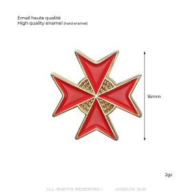 Anstecknadel des Roten Templers mit Malteserkreuz IM#26382