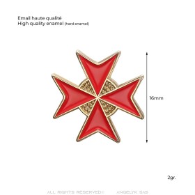 Red Templar Maltese Cross lapel pin IM#26382