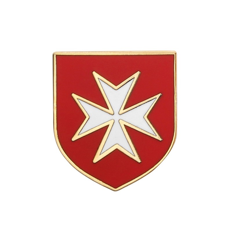 Pin's épinglette Blason templier Croix de Malte blanche  IM#26386