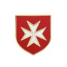 Pin de solapa con escudo de armas templario de la Cruz de Malta blanca IM#26386