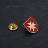 White Maltese Cross Templar Coat of Arms lapel pin IM#26389
