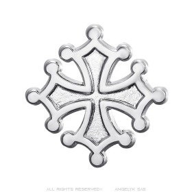 Anstecknadel mit okzitanischem Languedoc-Kreuz, Silber, IM#26415