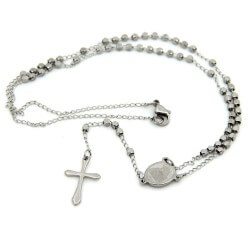 CP0022 BOBIJOO Jewelry Rosenkranz-Finish Farbe: Titan Edelstahl Graviert