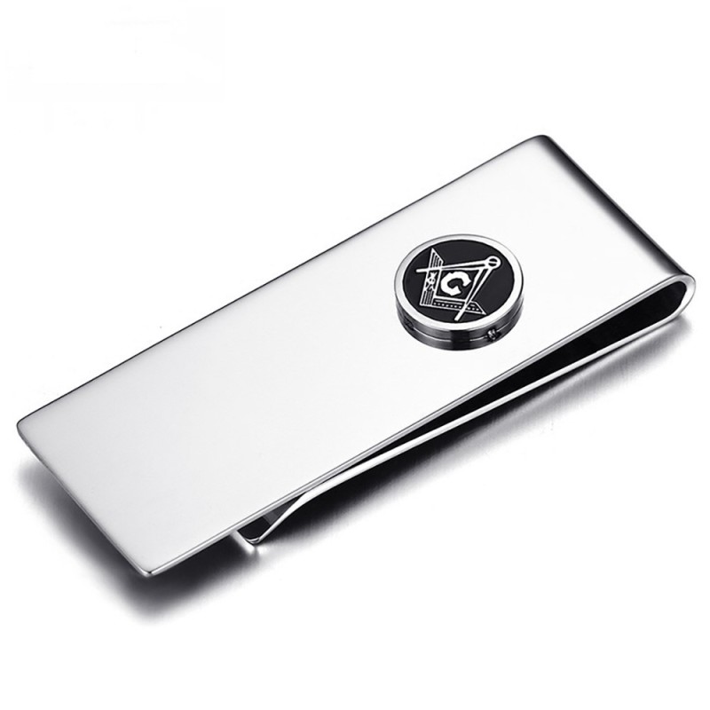 Freemason money clip Silver stainless steel IM#26442