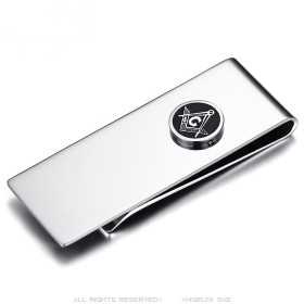 Freemason money clip Silver stainless steel IM#26443