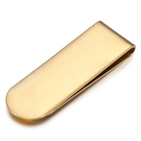 Neutral money clip Stainless steel gilded with fine gold IM#26447
