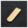 Clip para billetes Damier de acero inoxidable dorado con oro fino IM#26473