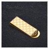 Clip para billetes Damier de acero inoxidable dorado con oro fino IM#26474