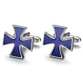 Gemelos con Cruz Templaria Pattée Azul IM#26493