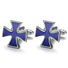 Gemelli con croce brevettata dei Cavalieri Templari Blu IM#26493