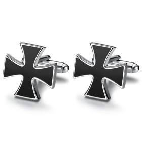 Black Templar Cross Biker Cufflinks IM#26498