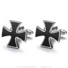 Black Templar Cross Biker Cufflinks IM#26499
