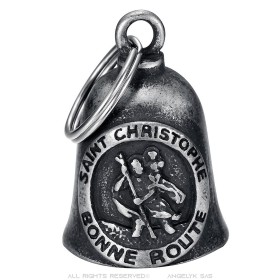 Clochette moto Saint-Christophe Acier inoxydable Vintage  IM#26527