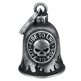 Motorcycle bell Mocy Bell Ride to Live Skull HD Stainless steel vintage IM#26538