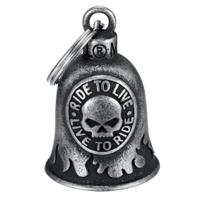 Motorradklingel Mocy Bell Ride to Live Skull HD Edelstahl Vintage IM#26538