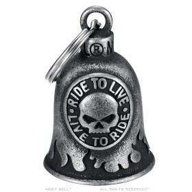 Campanello per moto Mocy Bell Ride to Live Skull HD Acciaio inossidabile vintage IM#26539