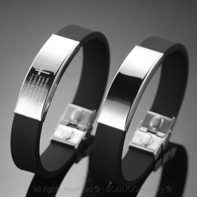 Adjustable Silicone and Stainless Steel Bracelet bobijoo