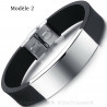 Adjustable Silicone and Stainless Steel Bracelet bobijoo