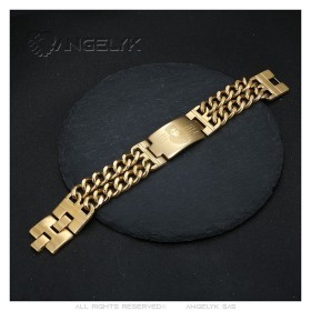 Pulsera Curb Saint Sara para Hombre Acero Inoxidable Dorado IM#26564