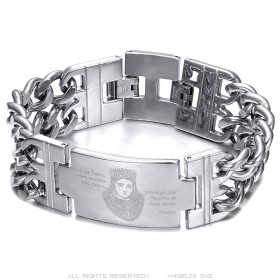 Bracciale barbazzale Saint Sara da uomo in acciaio inossidabile argento IM#26569