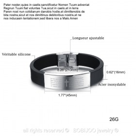 Bracciale regolabile in silicone e acciaio inossidabile bobijoo