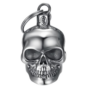 BOBIJOO Jewelry - Cloche Porte Bonheur Moto Acier 316L Tête de Mort Flamme  - 17,90 €