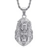 Pendentif tête de Jésus Christ 40mm Acier inoxydable Argent  IM#26604